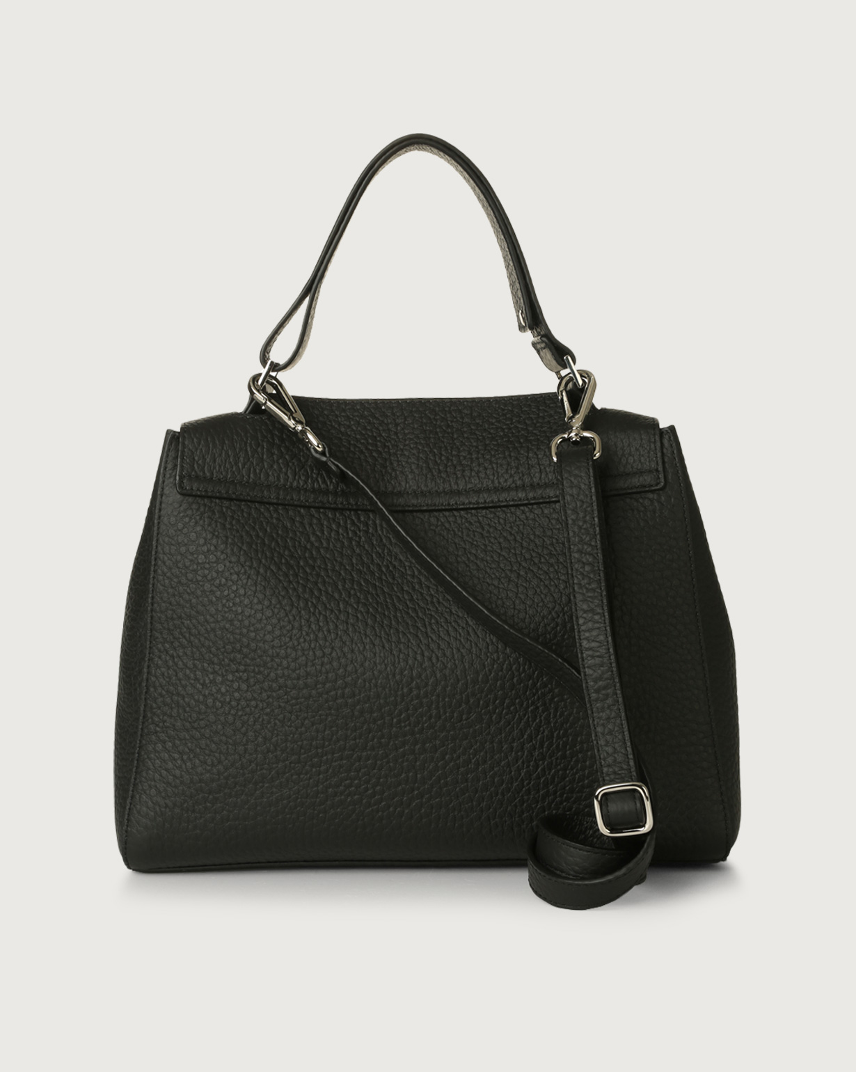Orciani Sveva Media - Borsa in pelle nera con tracolla - immagine 2