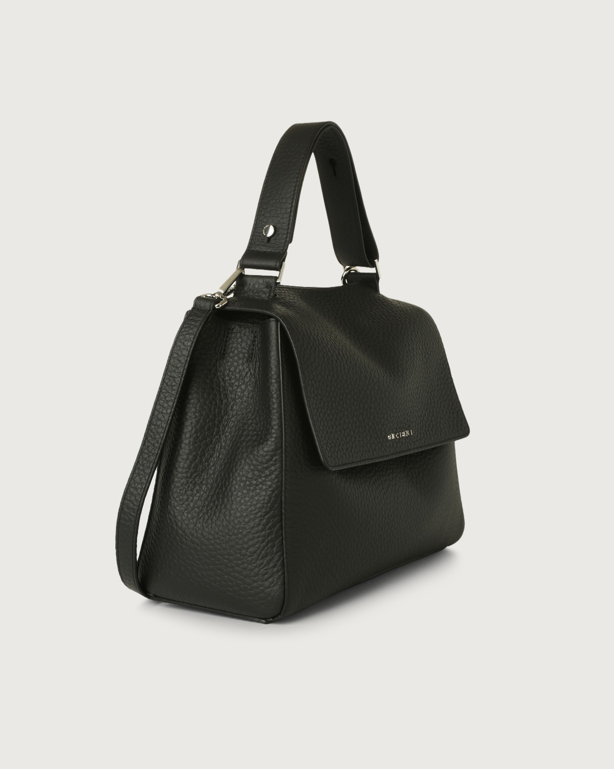 Orciani Sveva Media - Borsa in pelle nera con tracolla - immagine 3