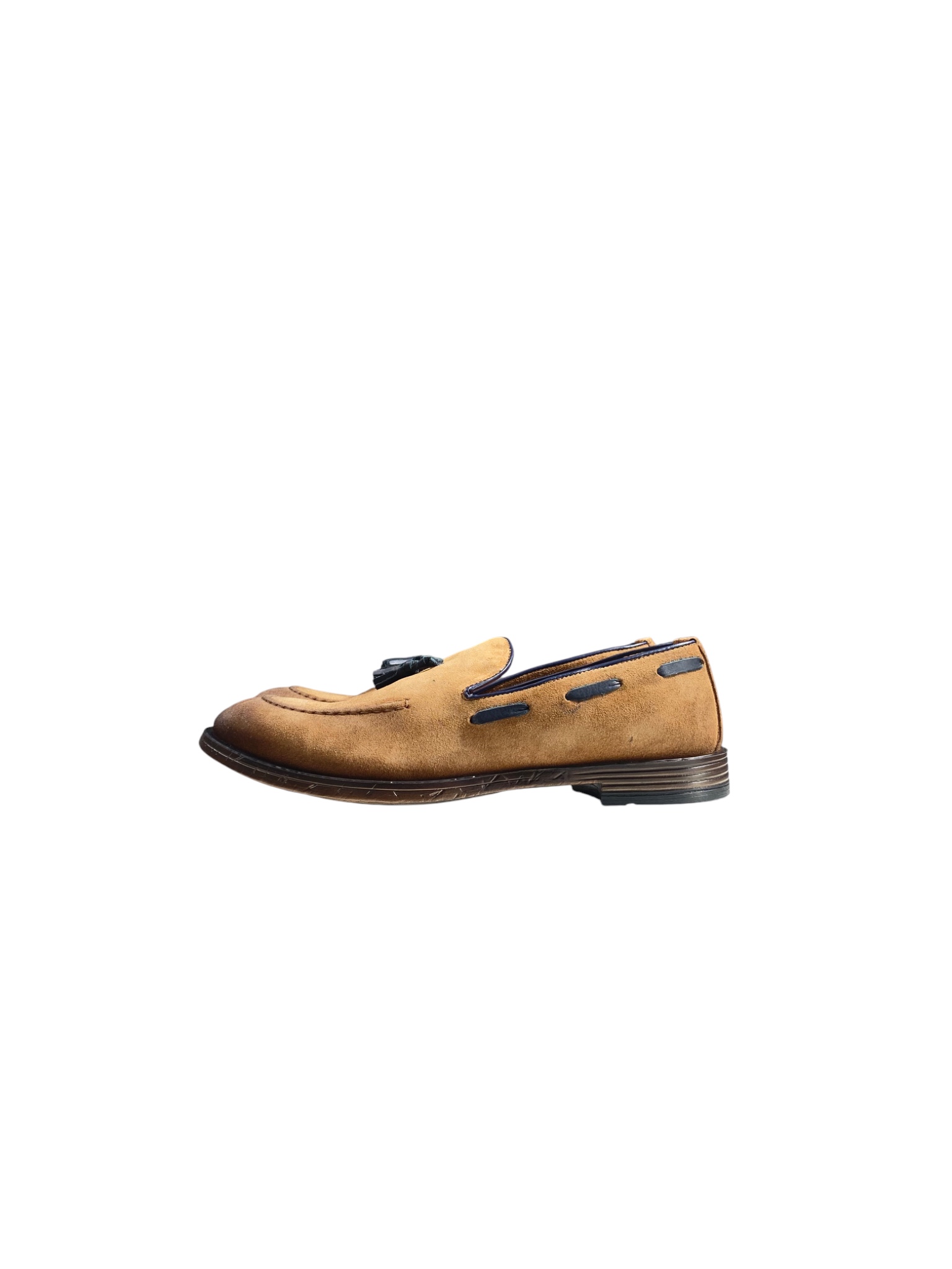 Mocassini in camoscio WOW E106 - Cuoio con nappine - immagine 3