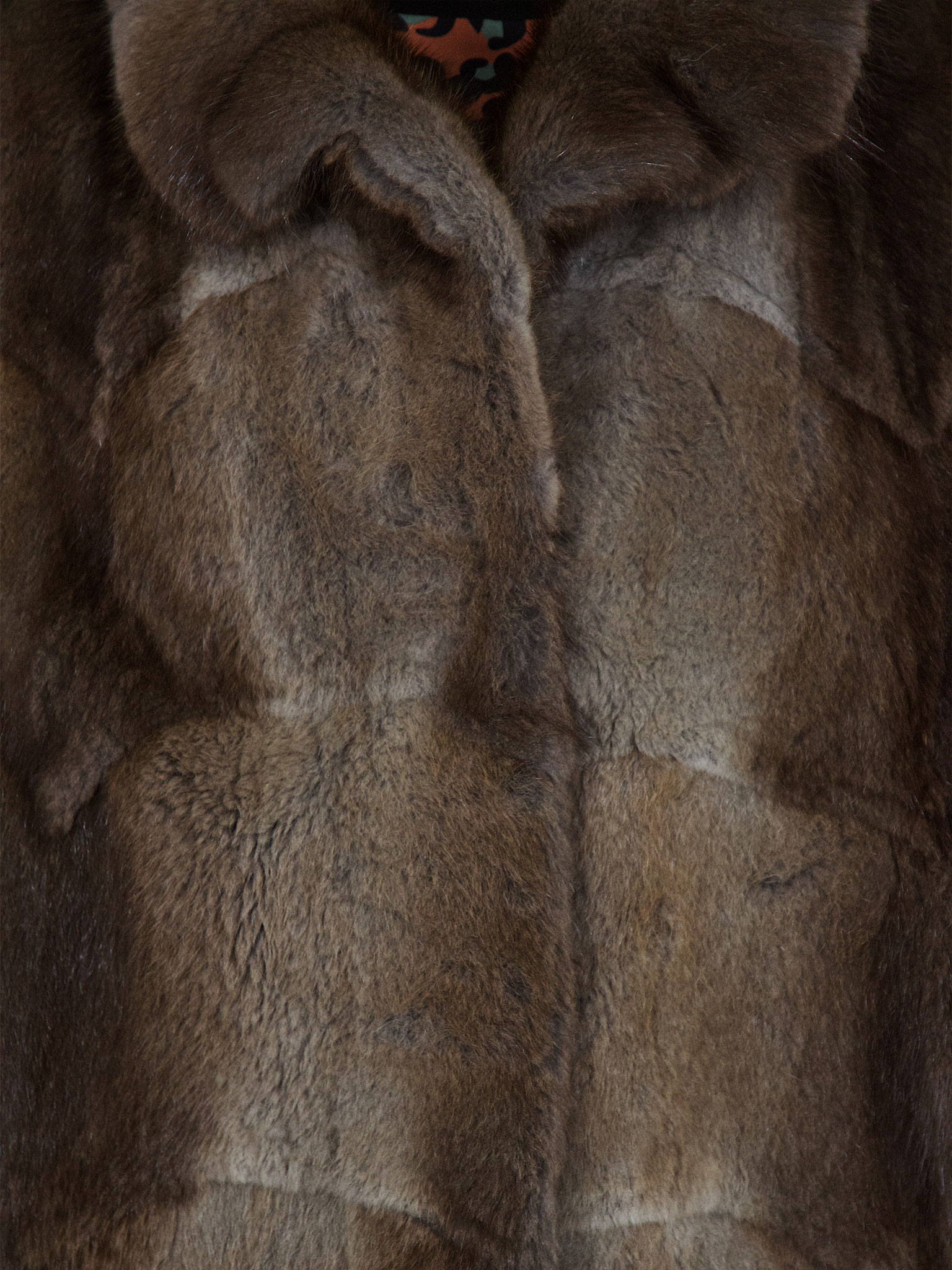 Pelliccia Vintage Marrone Chiaro Donna – Collo Avvolgente, Taglio Corto a Pannelli - immagine 4