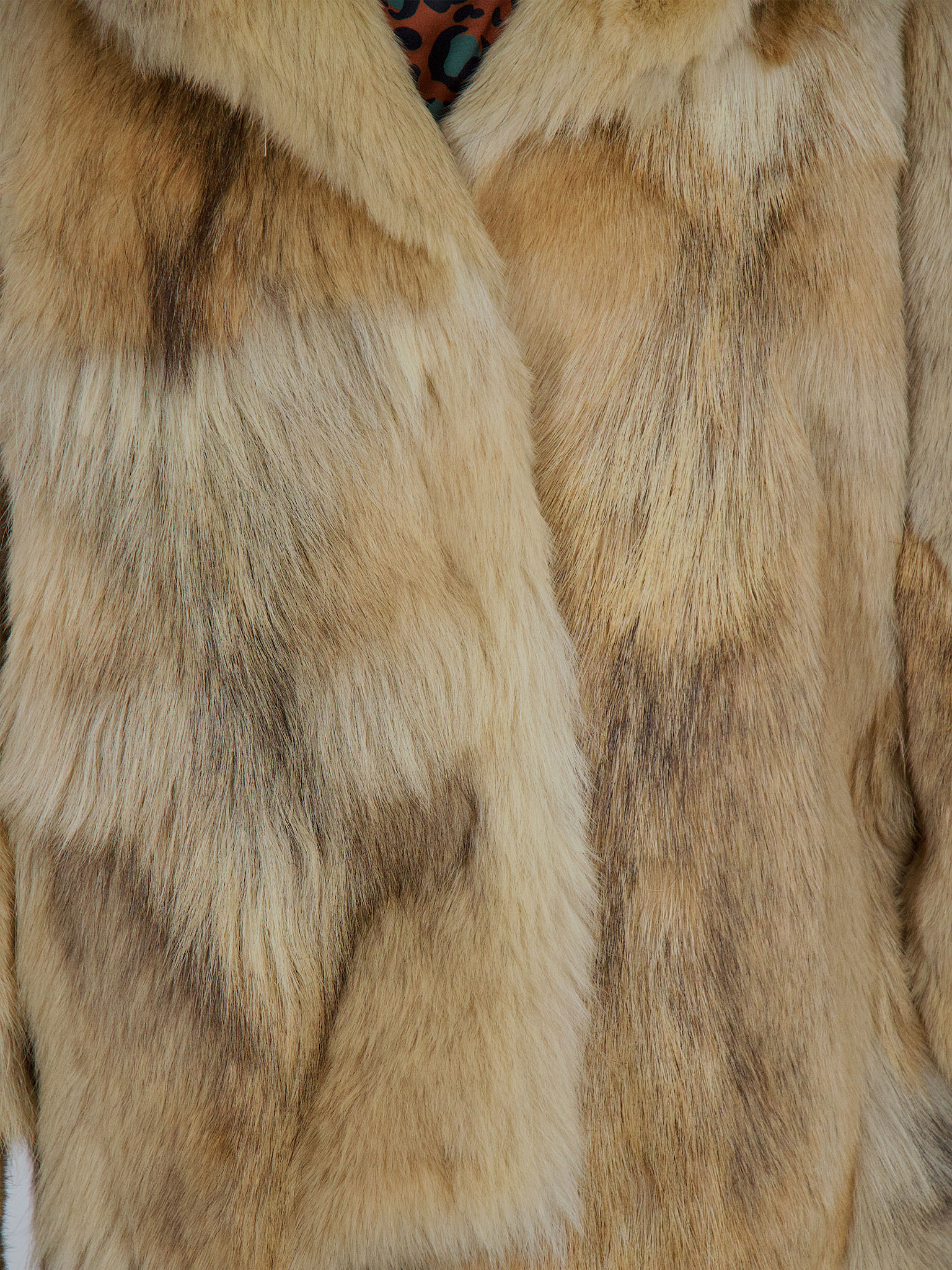 Pelliccia Vintage Beige/Miele Donna – Sfumature Naturali, Collo Ampio, Taglio Corto - immagine 3