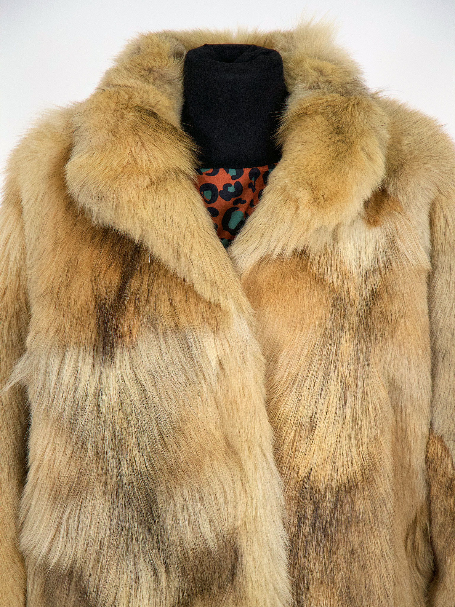 Pelliccia Vintage Beige/Miele Donna – Sfumature Naturali, Collo Ampio, Taglio Corto - immagine 4