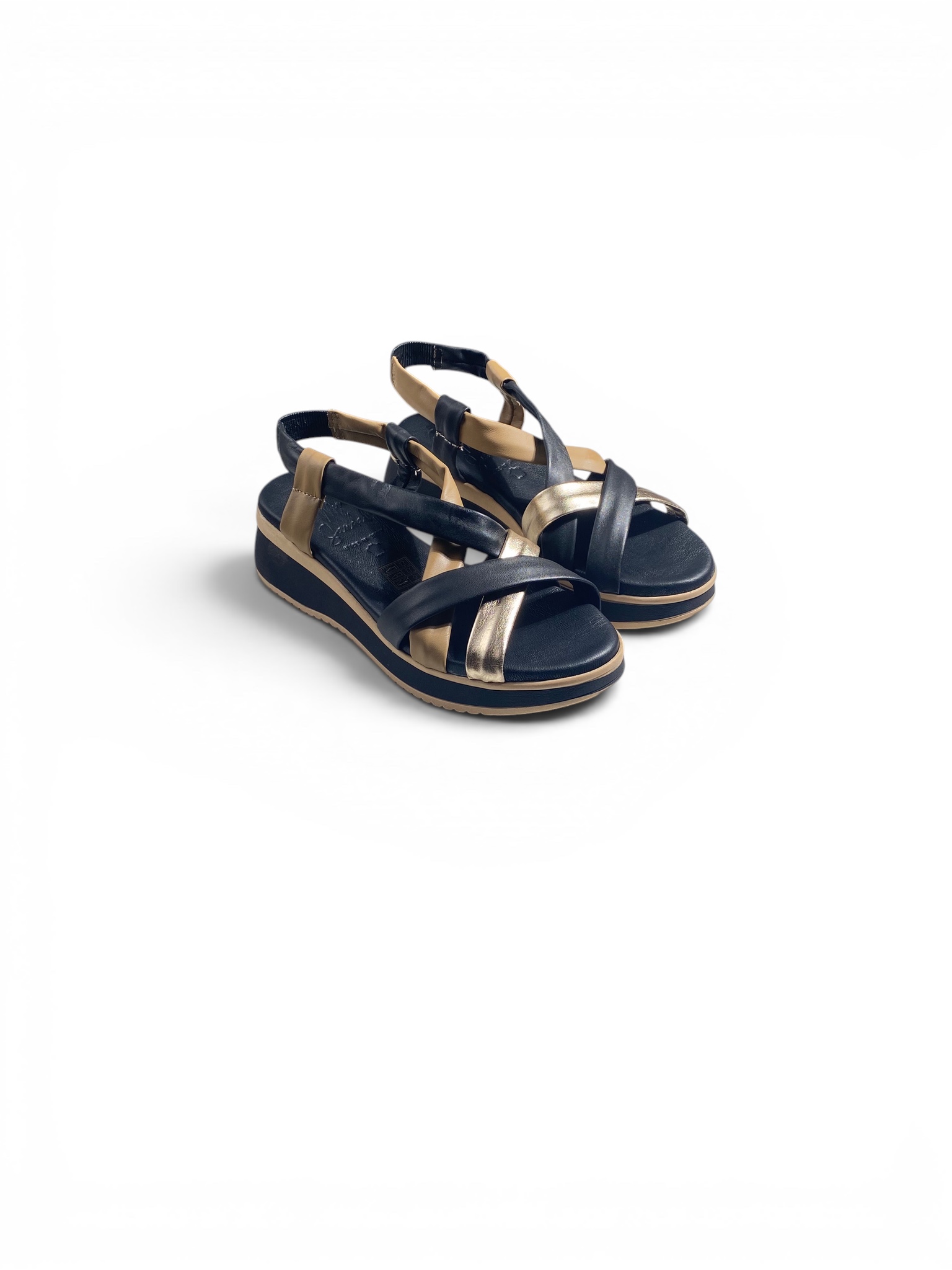 Oh My Sandals Sandalo Tricolor Zeppetta Nero