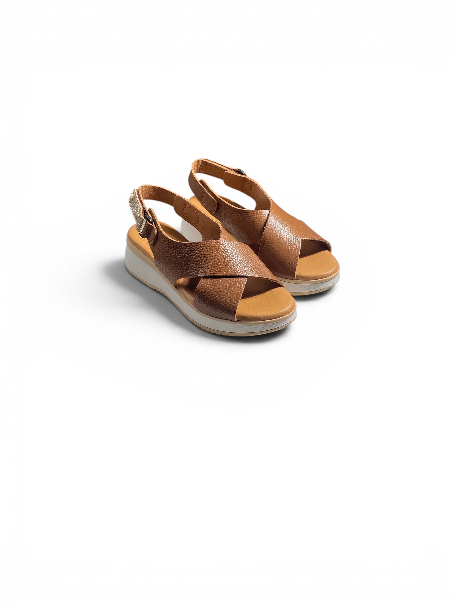 Oh My Sandals Sandalo Incrocio Zeppetta Cuoio