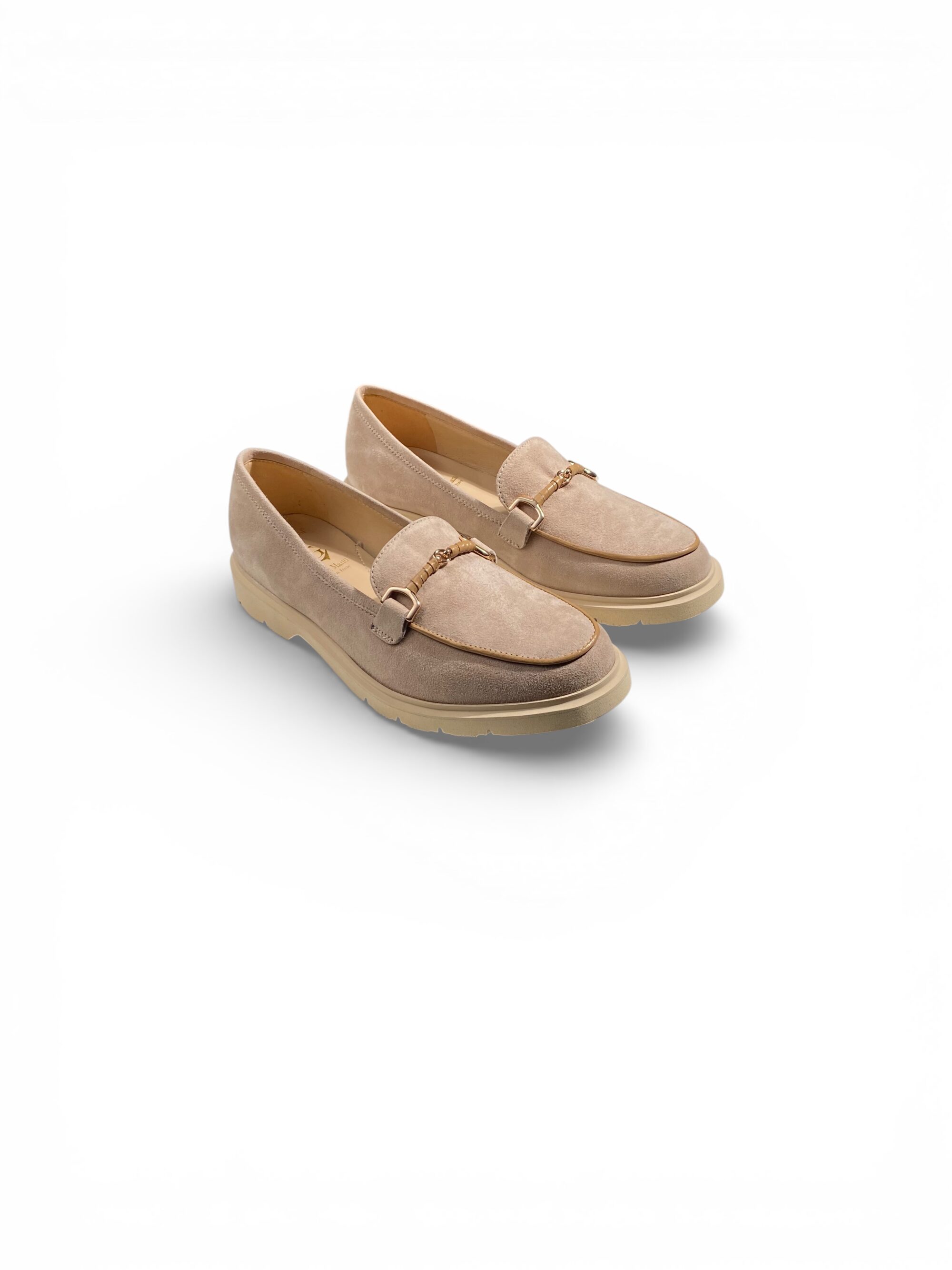 Luca Grossi Mocassino Para Camoscio Morsetto Blu Beige