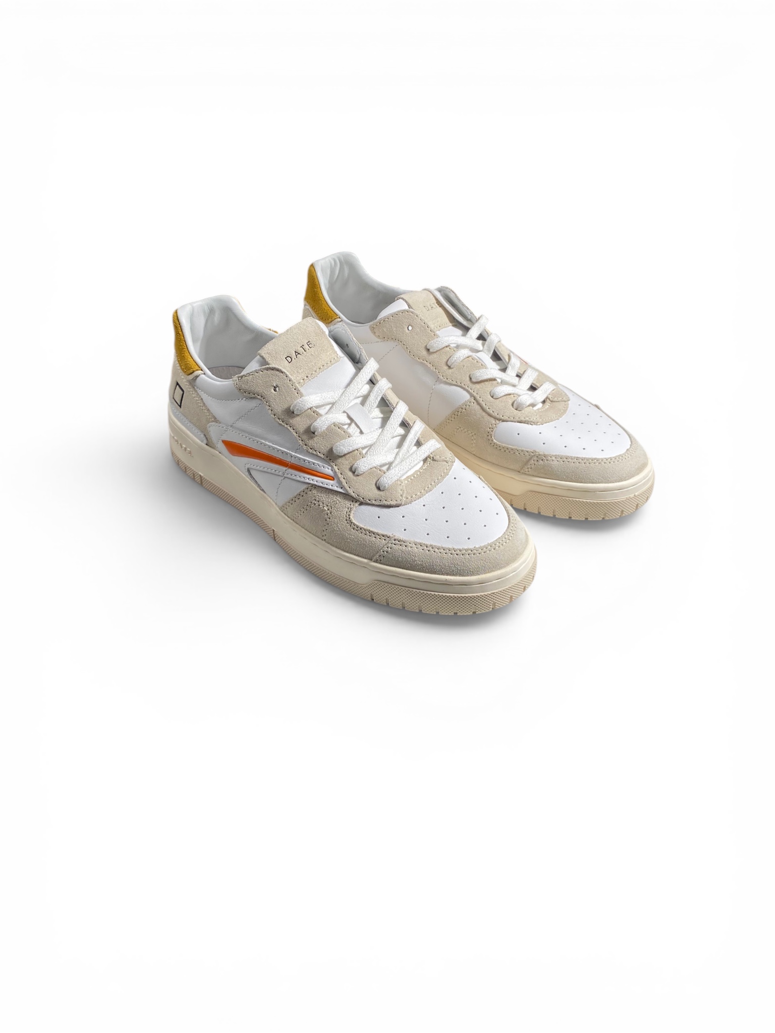 D.A.T.E. Sneakers Torneo Pure White Yellow