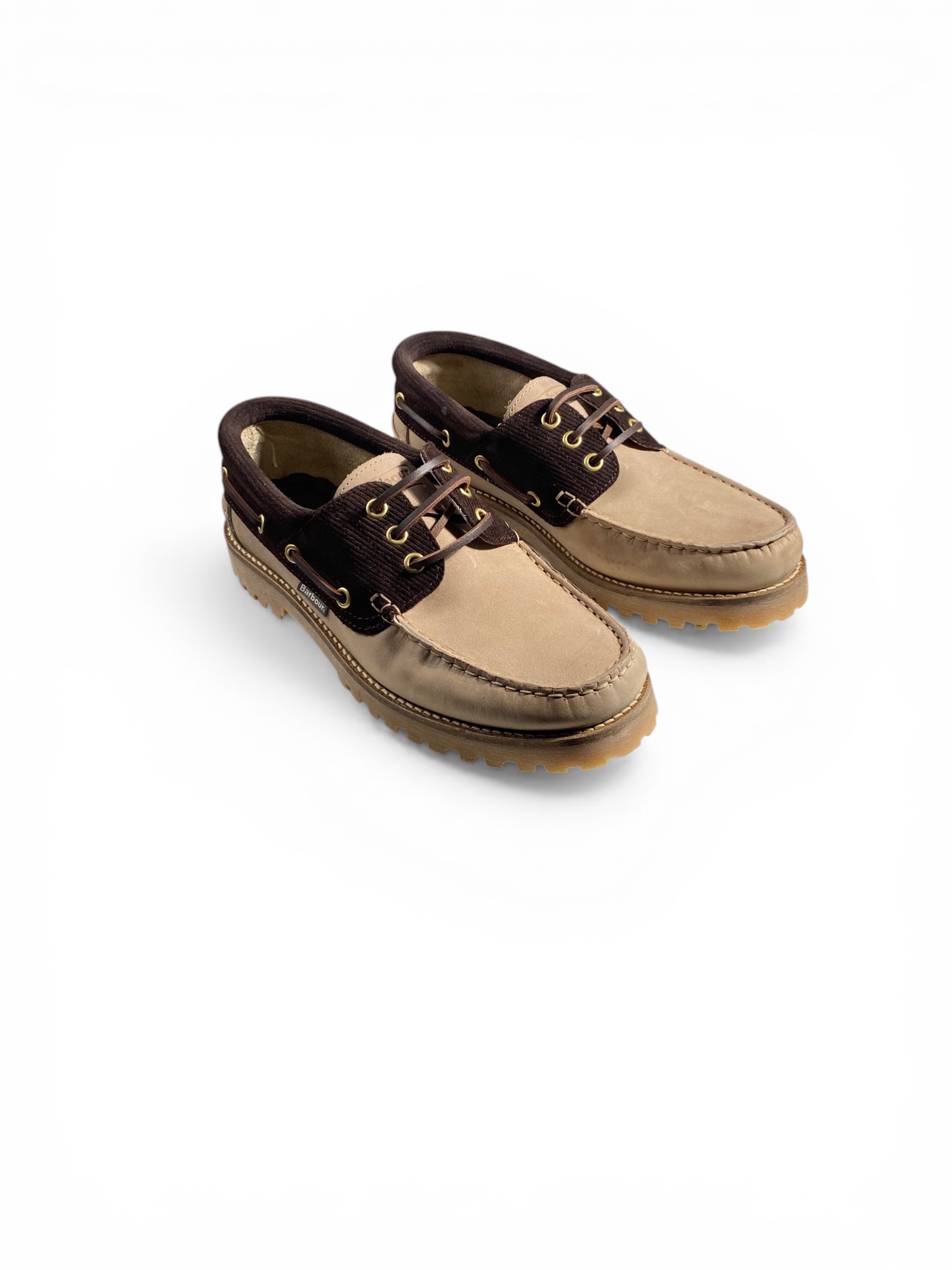 BARBOUR Scarpe Stringate Deck Boat Shoe Sand Brown