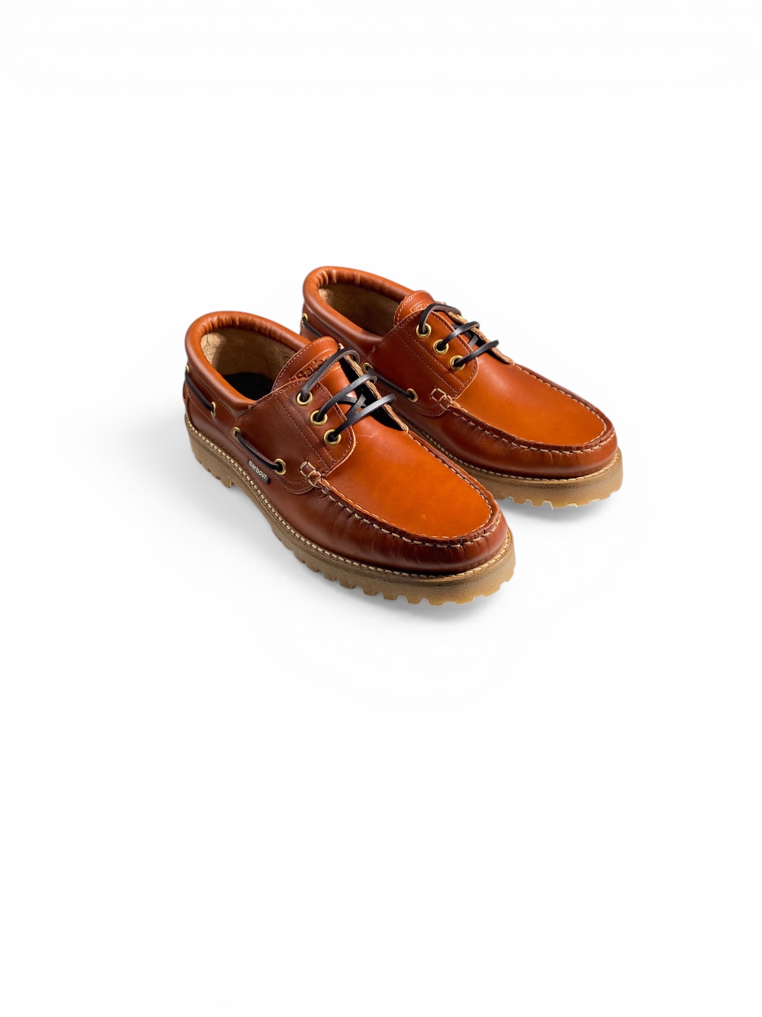 BARBOUR Scarpe Stringate Deck Boat Shoe Tan