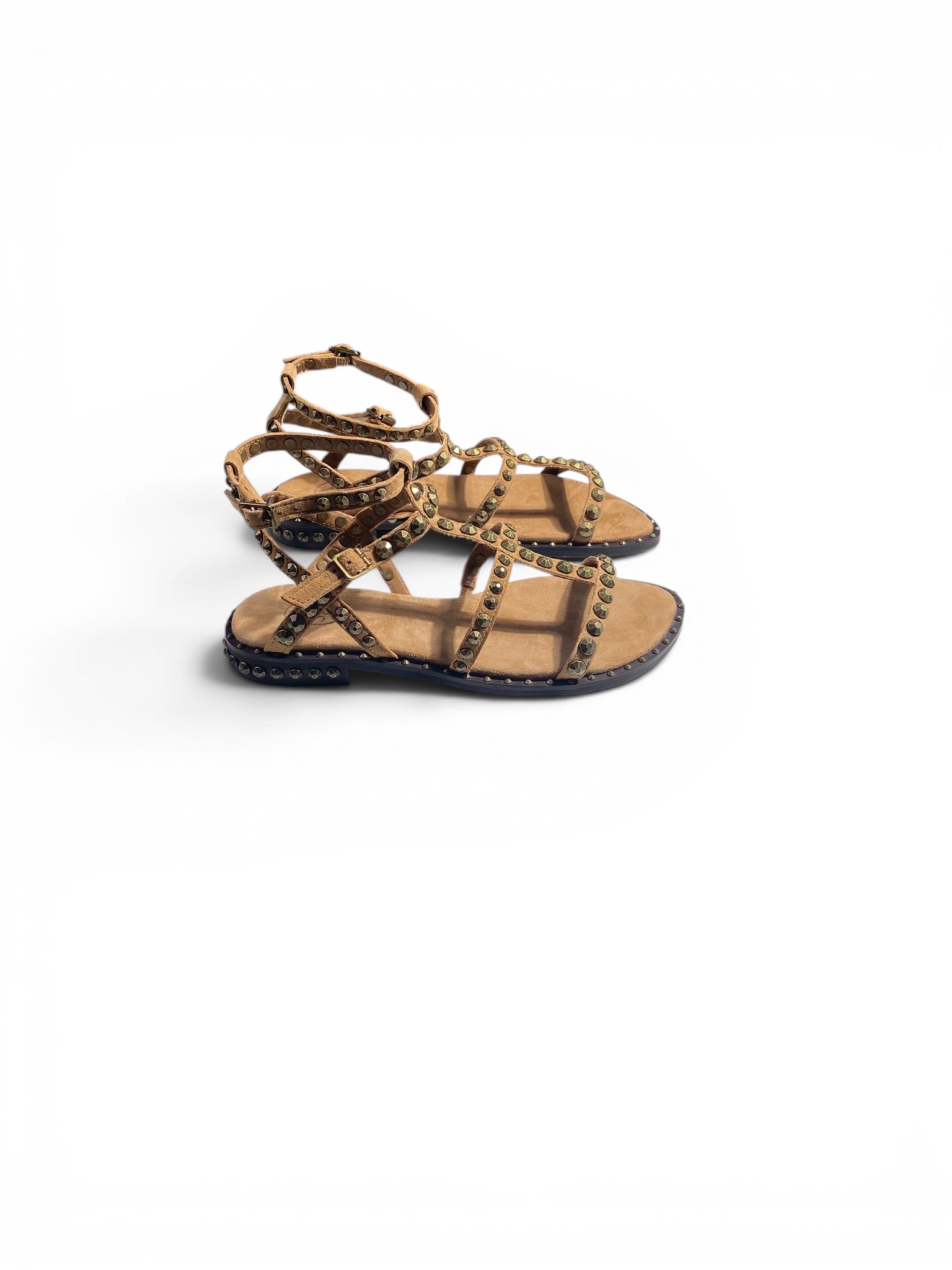 Ash Sandalo Schiava Camoscio Borchie Camel - immagine 2
