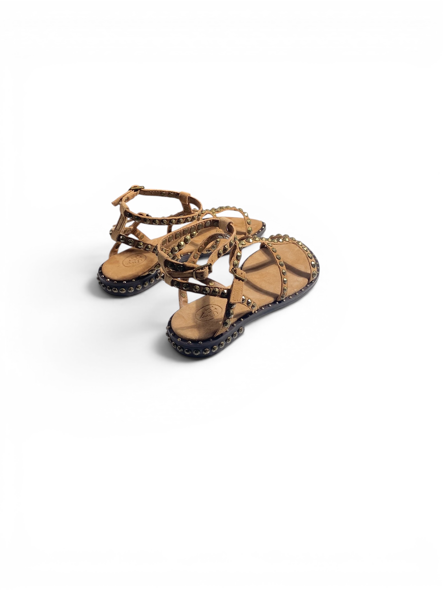 Ash Sandalo Schiava Camoscio Borchie Camel - immagine 3
