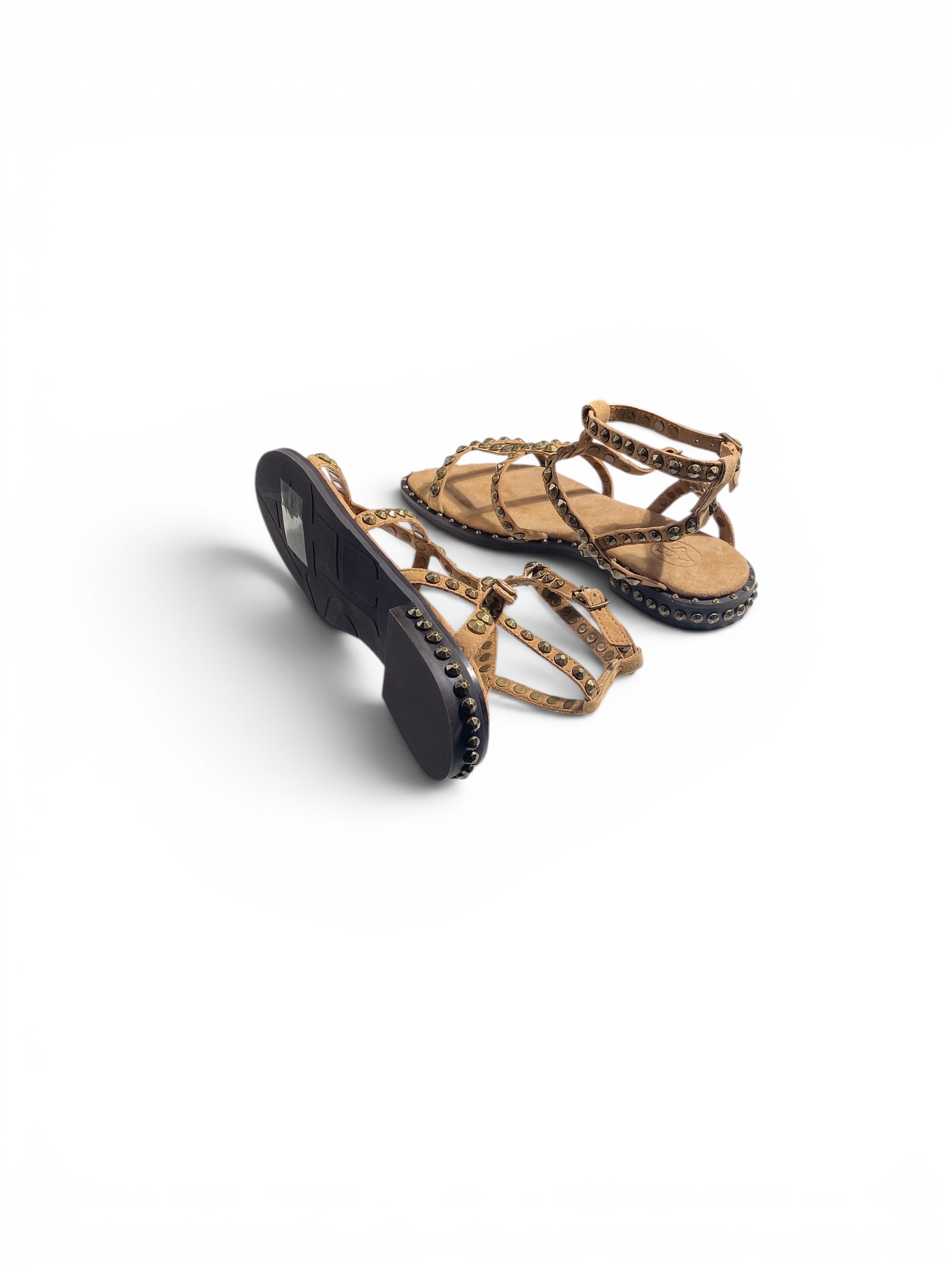 Ash Sandalo Schiava Camoscio Borchie Camel - immagine 4