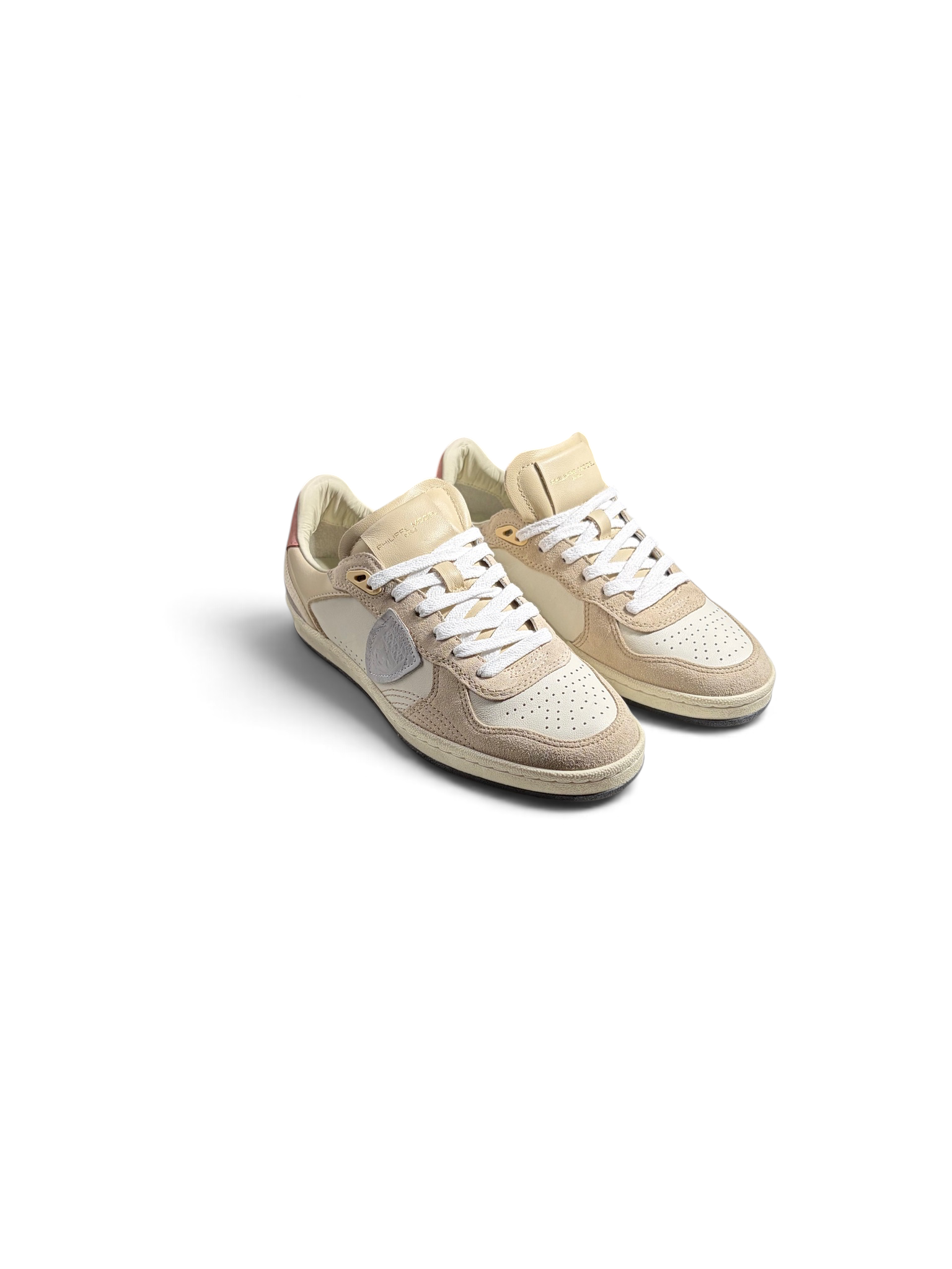 Philippe Model Sneaker Pgal Pelle Mix Latte Rosa Beige e Rosa