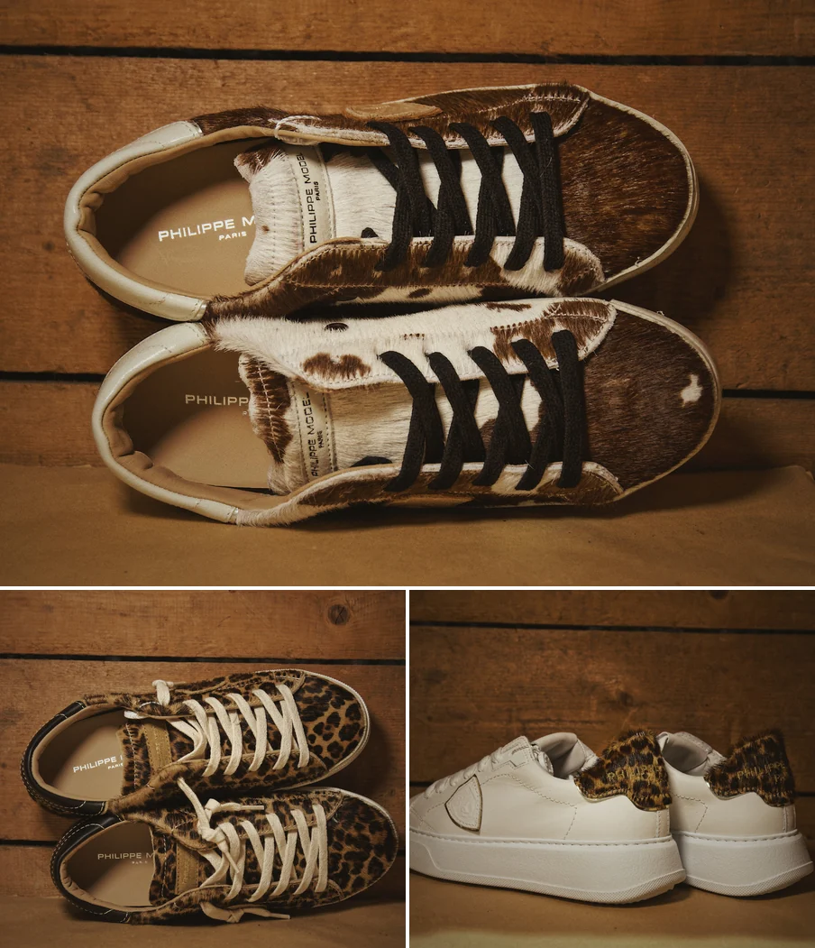 Sneakers Philippe Model animalier: composizione verticale